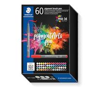 STAEDTLER 371 C60 Pigment Arts Brush Pen - Assorted Colours (Pack of 60)