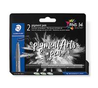 STAEDTLER 376-99 BK2 Pigment Arts Bullet-Tip Pen - Intense Black (Blister of 2)