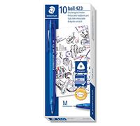 Staedtler 423 35M-3 Retractable Rainbow Ballpoint Pen, Medium, Blue, 10 Count (Pack of 1)