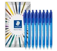 STAEDTLER 4230 Retractable Ballpoint Pen, Pack of 8 in Envelope, Blue
