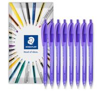 STAEDTLER 4230 Retractable Ballpoint Pen, Pack of 8 in Envelope, Purple
