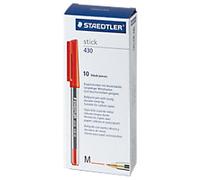 STAEDTLER 430M Ballpoint Pen Red 0.4 mm Medium Ballpoint Pack of 10