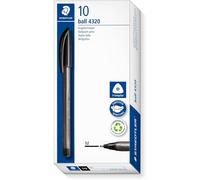 STAEDTLER 4320 M-9 Stick Rainbow Ballpoint Pen - Black (Box of 10)