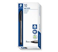 STAEDTLER 4320 M-9 Stick Rainbow Ballpoint Pen - Black (Box of 10)