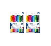 STAEDTLER 4320 MC10 Stick Rainbow Ballpoint Pen - Assorted Colours (Pack of 20)