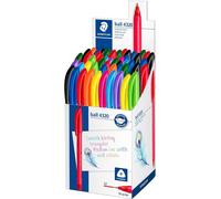 STAEDTLER Ballpoint Pens - Rainbow Stick Pen - Medium Point - 10 Assorted Colours - Pack of 50, 4320 MKP50