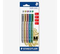 Staedtler : 5 Assorted Metallic Markers : Gold, Silver, Blue, Green and Rose