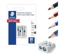 STAEDTLER 510 20 BKD Metal Double Hole Sharpener for Pencils 8.2 - 10.2 mm (Blister of 1)