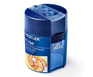 STAEDTLER 512 00 Noris Club Double-Hole Tub Sharpener for Graphite & Colour Pencils up to 10.2mm Diameter (1 x Sharpener)