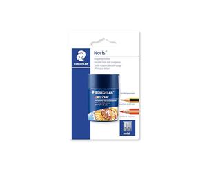 Staedtler 512002BKD Noris Club Double Pencil Sharpener | Metal tip insert for 2 formats, up to 8.2 and 10.2 mm diameter - with tin - item no. 512 002BKD