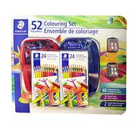 Staedtler 52 Colouring Set - 2 Pack x 24 Coloured Pencils, 2 Nylon Pencil Cases, 2 Double-Hole Sharpeners