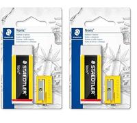 STAEDTLER 526 N-S1BK Noris Eraser & Single-Hole Sharpener (Pack of 4 Pieces)