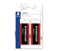 STAEDTLER 526 T20BK2 Tradition Eraser, Phthalate & Latex Free (Pack of 2 Erasers)