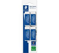 STAEDTLER 52650BK4DA Mars Plastic erasers, Pack of 4, White