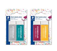 STAEDTLER 52650E1BK2 Mars Plastic Colour Sandwich Eraser Blistercard of 2