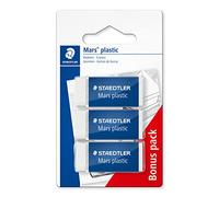 STAEDTLER 52653ABK3D Mars Plastic Mini erasers, Pack of 3, White