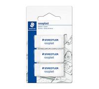 STAEDTLER 526B3 BK3D Rasoplast Eraser - 43x19x13mm (Blistercard of 3 Erasers)