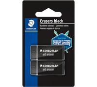 STAEDTLER 526B3BK2-C Eraser Art Eraser (Low Crumbing, with Sliding Cuff, No Discolouration on Paper, Blister Card with 2 Erasers)