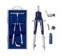 STAEDTLER 552 01 Mars Comfort Quick-Setting Compass with Push-Button, Universal Adapter and Lead Box (350 mm Diameter)