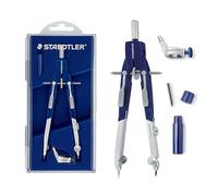 STAEDTLER 552 01 Mars Comfort Quick-Setting Compass with Push-Button, Universal Adapter and Lead Box (350 mm Diameter)