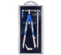 STAEDTLER 552 02 Mars Comfort Quick-Setting Compass with Push-Button, Extension Bar, Universal Adapter and Lead Box (585mm Diameter)