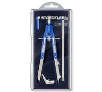STAEDTLER 552 02 Mars Comfort Quick-Setting Compass with Push-Button, Extension Bar, Universal Adapter and Lead Box (585mm Diameter)