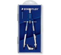 Staedtler 55201 Mars 552 Comfort Spring Bow Compass Blue/Silver, 170 mm, Quick-Set Push-Button, Interchangeable Needle