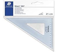 STAEDTLER 567 21-45 Mars Set Square, 21 cm 45/45 Degree - Transparent (Pack of 1)