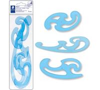 STAEDTLER 571 40 WP Mars French Curve Drawing Template Set (Pack of 3 Assorted Sizes & Shapes)