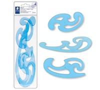 STAEDTLER 571 40 WP Mars French Curve Drawing Template Set (Pack of 3 Assorted Sizes & Shapes)