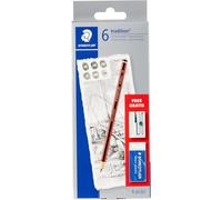 Staedtler 61 110C6 Tradition Sketching Pencil with Mars Plastic Eraser/Metal Sha