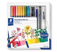 STAEDTLER 61 3001-1 Design Journey Floral Watercolour Set - Mixed Set (Pack of 12 Pieces), black