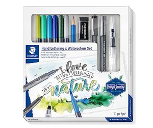 STAEDTLER 61 3001-2 Design Journey Hand Lettering and Watercolour Set - Mixed Set (Pack of 11 Pieces)