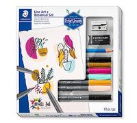 STAEDTLER 61 371-2 Design Journey Pigment Arts Brush Line Art & Botanical Set - Mixed Set for Line Art Drawing (Pack of 10 Pieces)