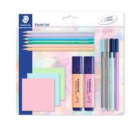 Staedtler 61 SBK2 PA Pastel mixed stationery set with colouring pencils, triplus