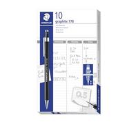 STAEDTLER 778 mechanical pencil - 0.5 mm, hexagonal, graphite | Metal tip, matt-finish barrel, integrated rotary eraser - retractable - Item No. 778 05-9