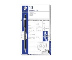 STAEDTLER 778 mechanical pencil - 0.5 mm, hexagonal, graphite | Metal tip, matt-finish barrel, integrated rotary eraser - retractable - Item No. 778 05-9