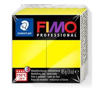 STAEDTLER 8004-1 FIMO Professional Oven-Hardening Polymer Modelling Clay, 85g - Lemon Yellow (Single Block)