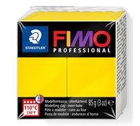 STAEDTLER 8004-100 FIMO Professional Oven-Hardening Polymer Modelling Clay, 85g - True Yellow (Single Block)
