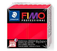 STAEDTLER 8004-200 FIMO Professional Oven-Hardening Polymer Modelling Clay, 85g - True Red (Single Block)