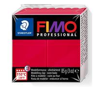 STAEDTLER 8004-29 FIMO Professional Oven-Hardening Polymer Modelling Clay, 85g - Carmine (Single Block)