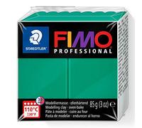 STAEDTLER 8004-500 FIMO Professional Oven-Hardening Polymer Modelling Clay, 85g - True Green (Single Block)