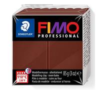 STAEDTLER 8004-77 FIMO Professional Oven-Hardening Polymer Modelling Clay, 85g - Chocolate (Single Block)