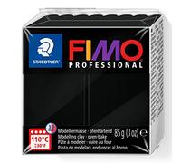 STAEDTLER 8004-9 FIMO Professional Oven-Hardening Polymer Modelling Clay, 85g - Black (Single Block)