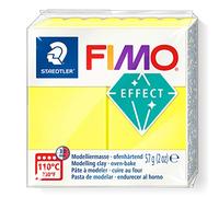 STAEDTLER 8010-101 FIMO Effect Oven-Hardening Polymer Modelling Clay - Neon Yellow (57g)