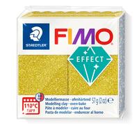 STAEDTLER 8010-112 FIMO Effect Oven-Hardening Polymer Modelling Clay - Glitter Gold (57g)