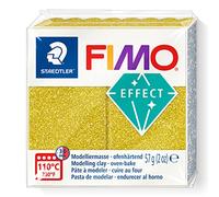 STAEDTLER 8010-112 FIMO Effect Oven-Hardening Polymer Modelling Clay - Glitter Gold (57g)