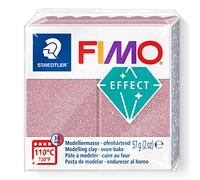 STAEDTLER 8010-212 FIMO Effect Oven-Hardening Polymer Modelling Clay - Glitter Rose Gold (57g)