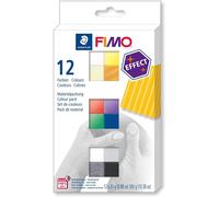 STAEDTLER 8013 C12-1 FIMO Effect Oven Hardening Modelling Clay 12 x 25 g Half Blocks - Assorted Colours