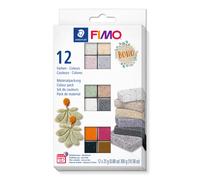 STAEDTLER 8013 C12-5 FIMO Effect Oven-Hardening Polymer Modelling Clay - Boho, Assorted Colours (Pack of 12 x 25g Half Blocks)